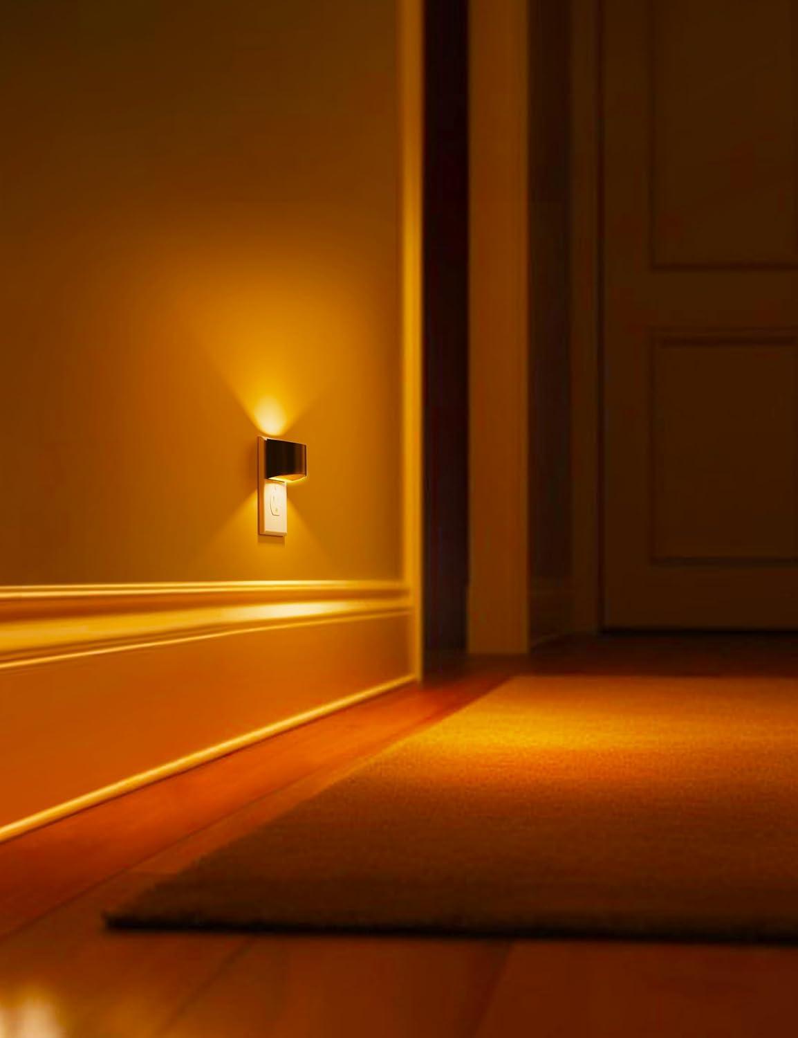 imageL LOHAS LED Night Lights Plug into Wall with 3CCT Adjustable 1600K3000K5000K 1W Nightlight Plug in Wall Built in Dusk to Dawn Sensor 2 PackBlackAmber