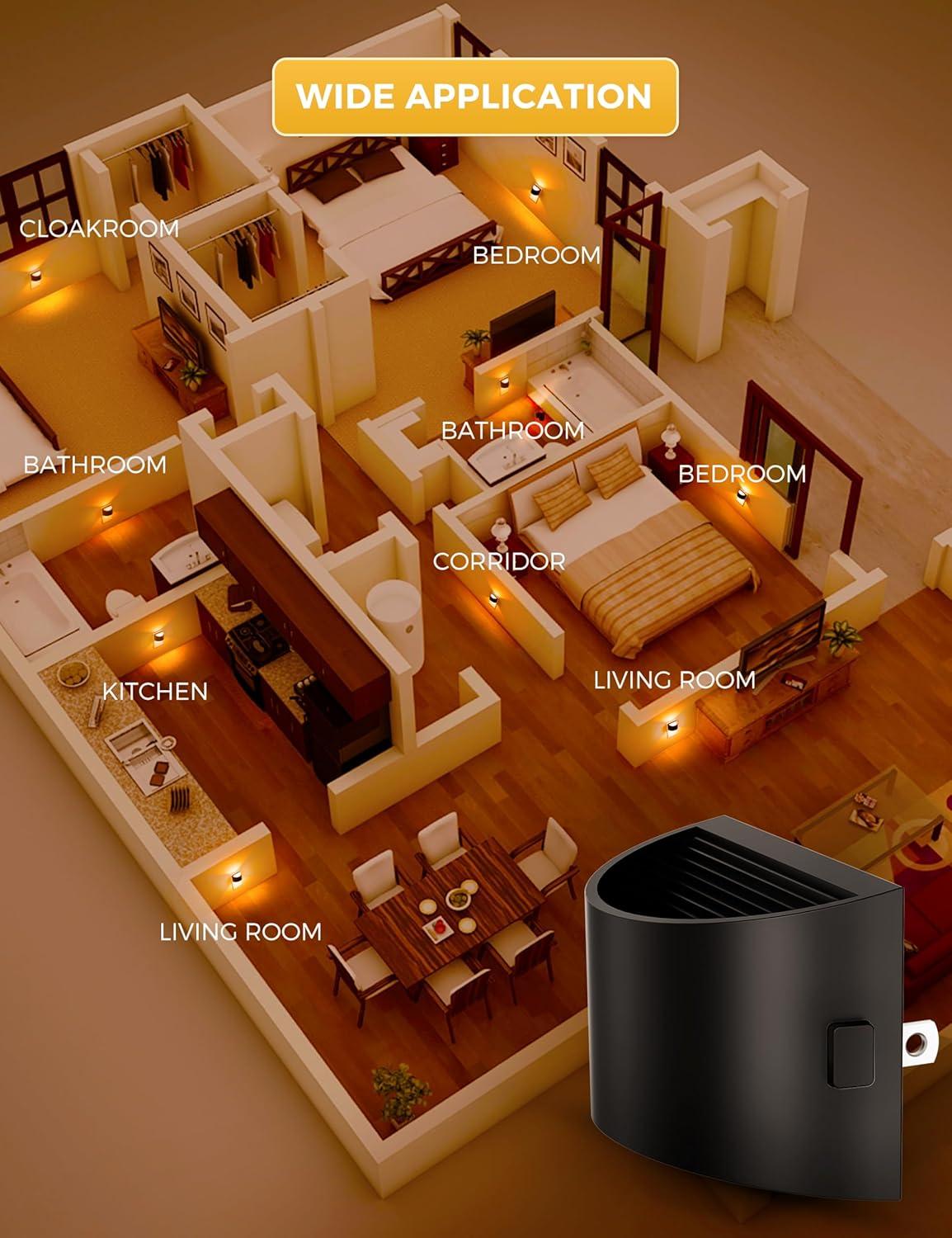 imageL LOHAS LED Night Lights Plug into Wall with 3CCT Adjustable 1600K3000K5000K 1W Nightlight Plug in Wall Built in Dusk to Dawn Sensor 2 PackBlackAmber