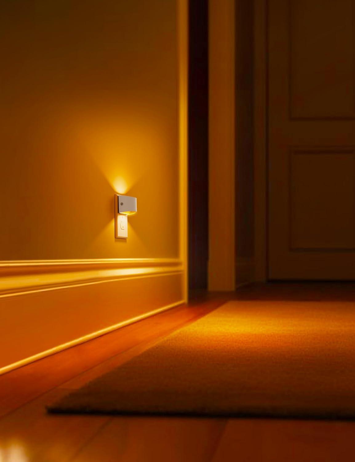 imageL LOHAS LED Night Lights Plug into Wall with 3CCT Adjustable 1600K3000K5000K 1W Nightlight Plug in Wall Built in Dusk to Dawn Sensor 2 PackWhiteAmber