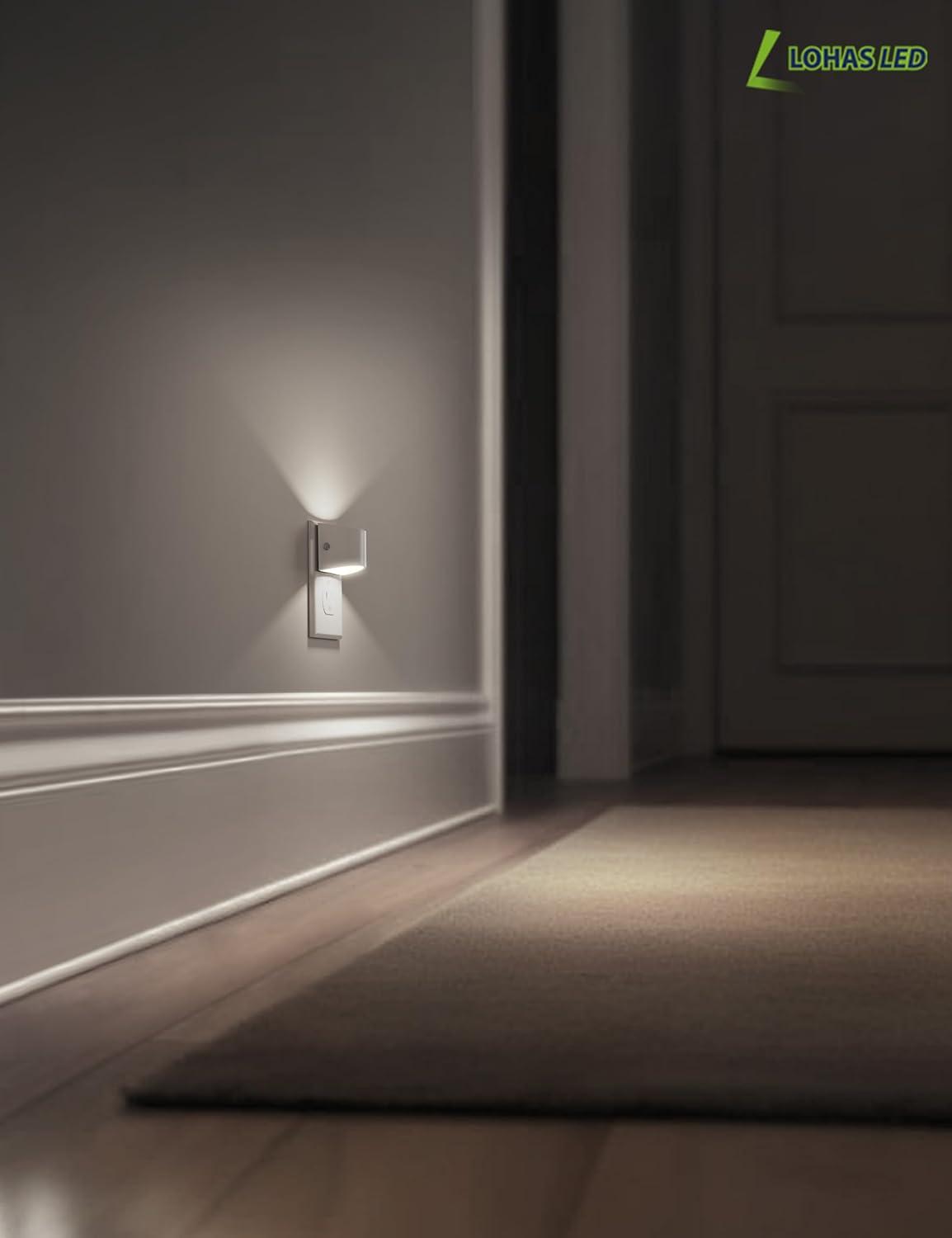 imageL LOHAS LED Night Lights Plug into Wall with 3CCT Adjustable 1600K3000K5000K 1W Nightlight Plug in Wall Built in Dusk to Dawn Sensor 2 PackWhiteDaylight White