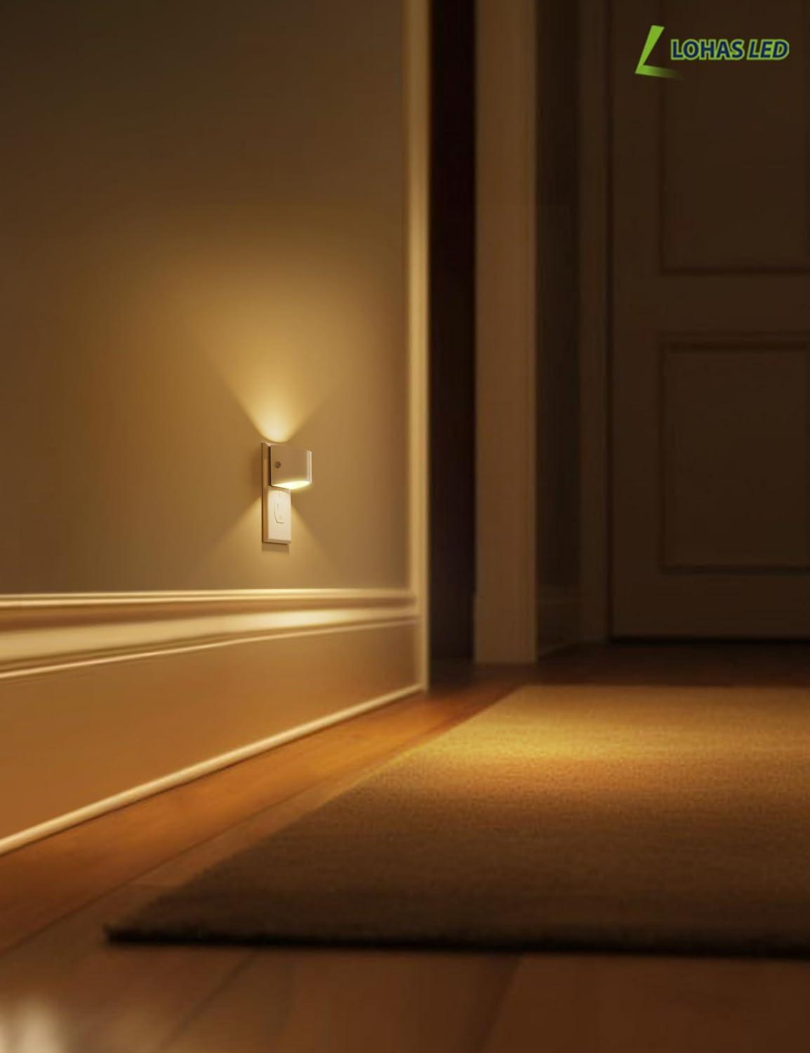 imageL LOHAS LED Night Lights Plug into Wall with 3CCT Adjustable 1600K3000K5000K 1W Nightlight Plug in Wall Built in Dusk to Dawn Sensor 2 PackWhiteSoft White