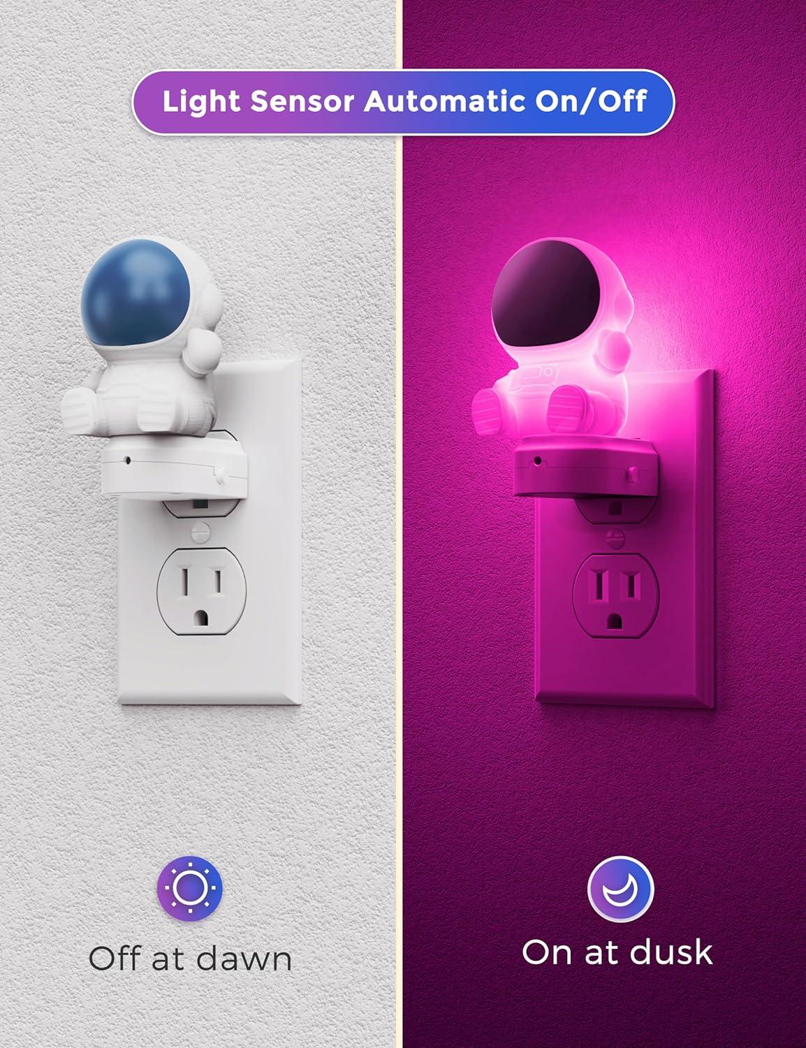 imageL LOHAS LED Pumpkin Night Light Halloween Lights Indoor Plug in Nightlight with ULC7 Bulbs ChangeableHalloween Party Decorations for AdultsKidsGiftAstronaut