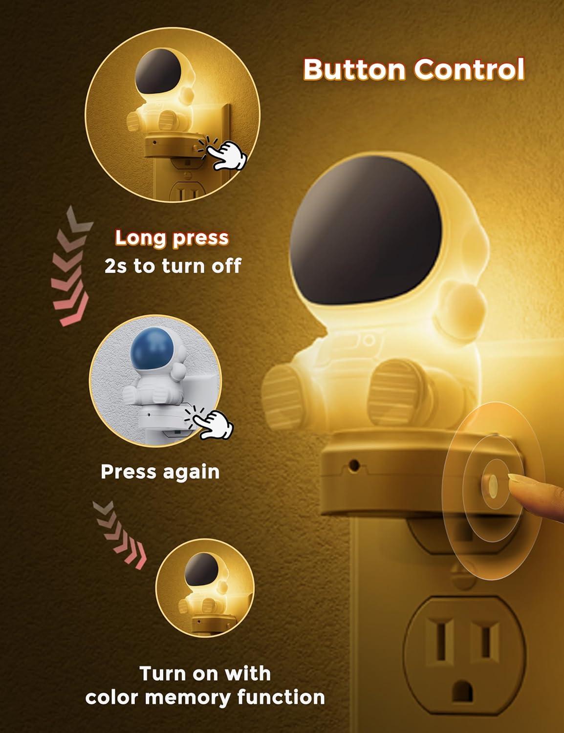 imageL LOHAS LED Pumpkin Night Light Halloween Lights Indoor Plug in Nightlight with ULC7 Bulbs ChangeableHalloween Party Decorations for AdultsKidsGiftAstronaut