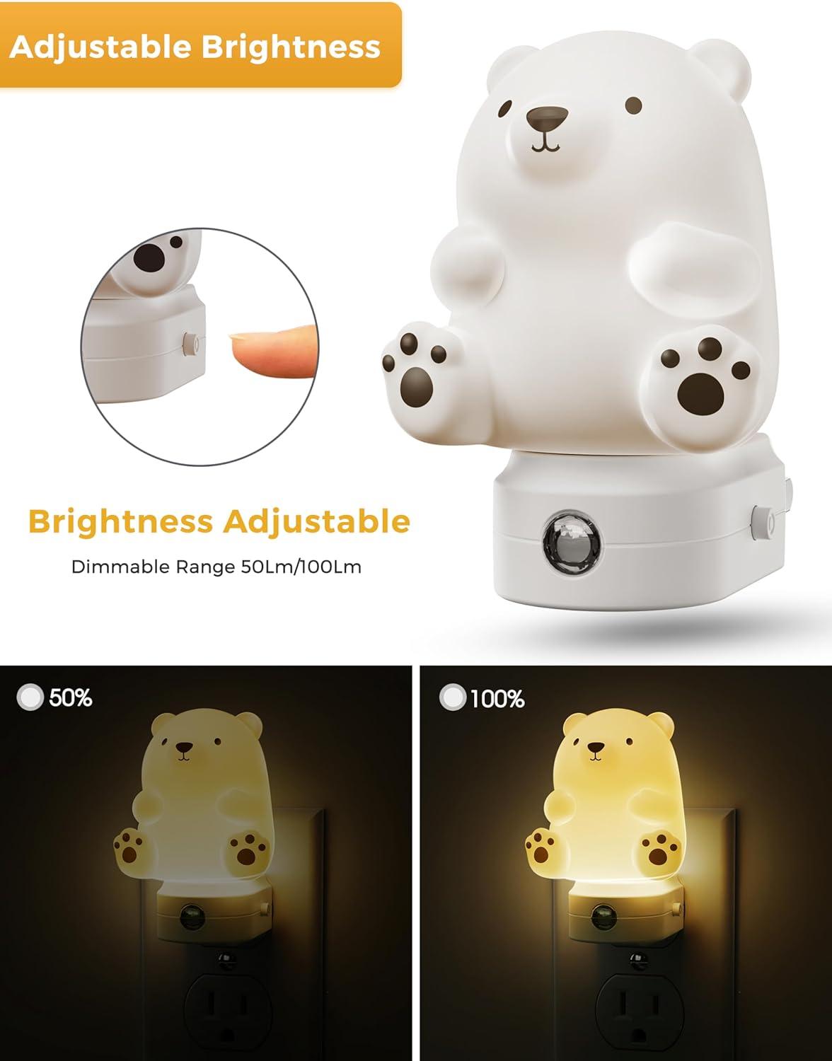 imageL LOHAS LED Pumpkin Night Light Halloween Lights Indoor Plug in Nightlight with ULC7 Bulbs ChangeableHalloween Party Decorations for AdultsKidsGiftBear