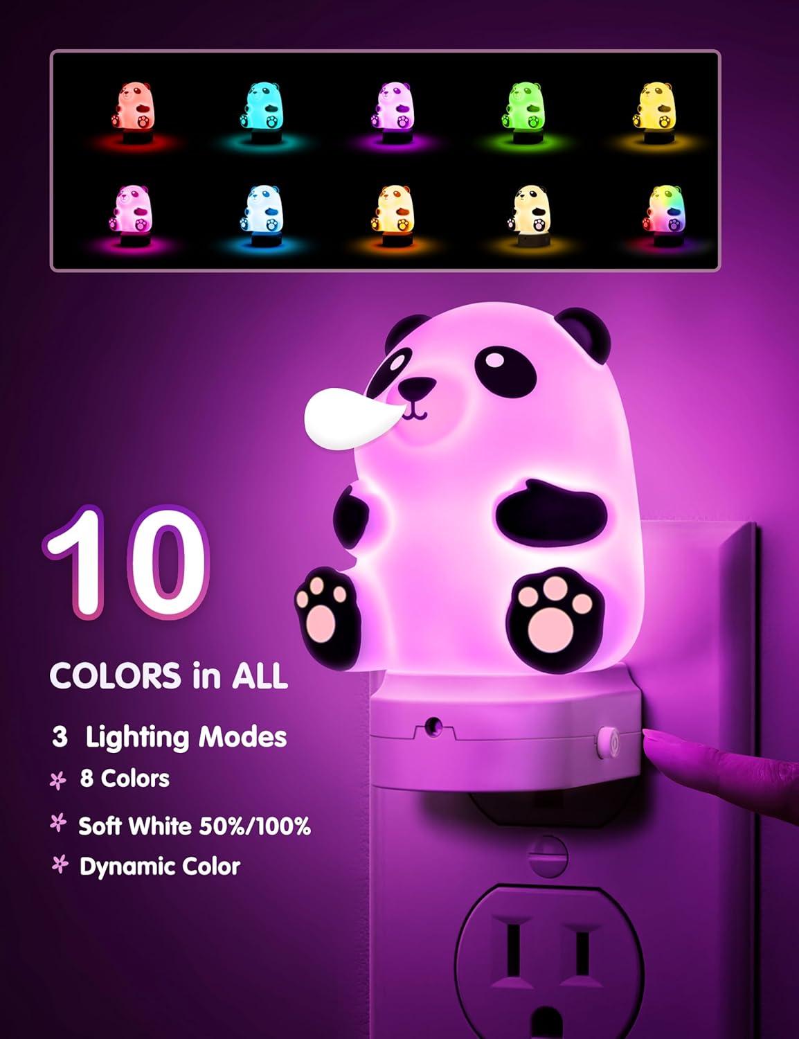 imageL LOHAS LED Pumpkin Night Light Halloween Lights Indoor Plug in Nightlight with ULC7 Bulbs ChangeableHalloween Party Decorations for AdultsKidsGiftPanda