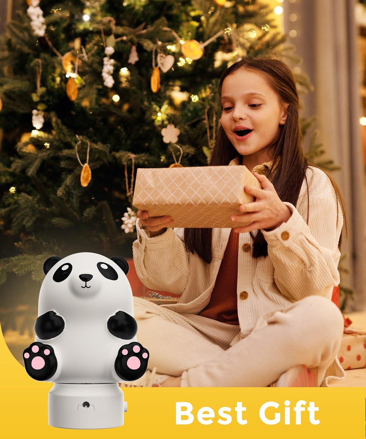 imageL LOHAS LED Pumpkin Night Light Halloween Lights Indoor Plug in Nightlight with ULC7 Bulbs ChangeableHalloween Party Decorations for AdultsKidsGiftPanda