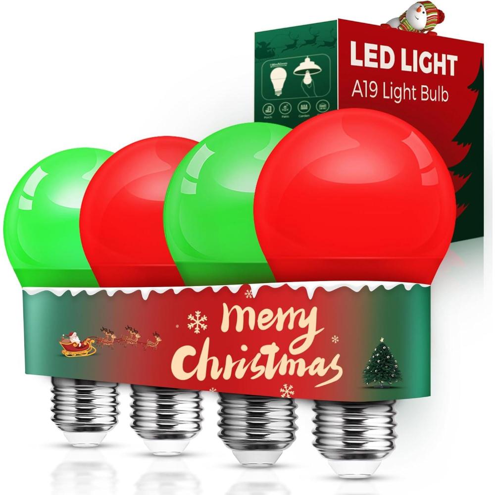 imageL LOHAS LED Light Bulbs Sleep Aid Amber Light Bulb A19 9W60 Watt Equivalent Blue Light Blocking E26 Dimmable Light Bulbs 3 Color Temperature 1800K3000K5000K 2 PackRedgreen