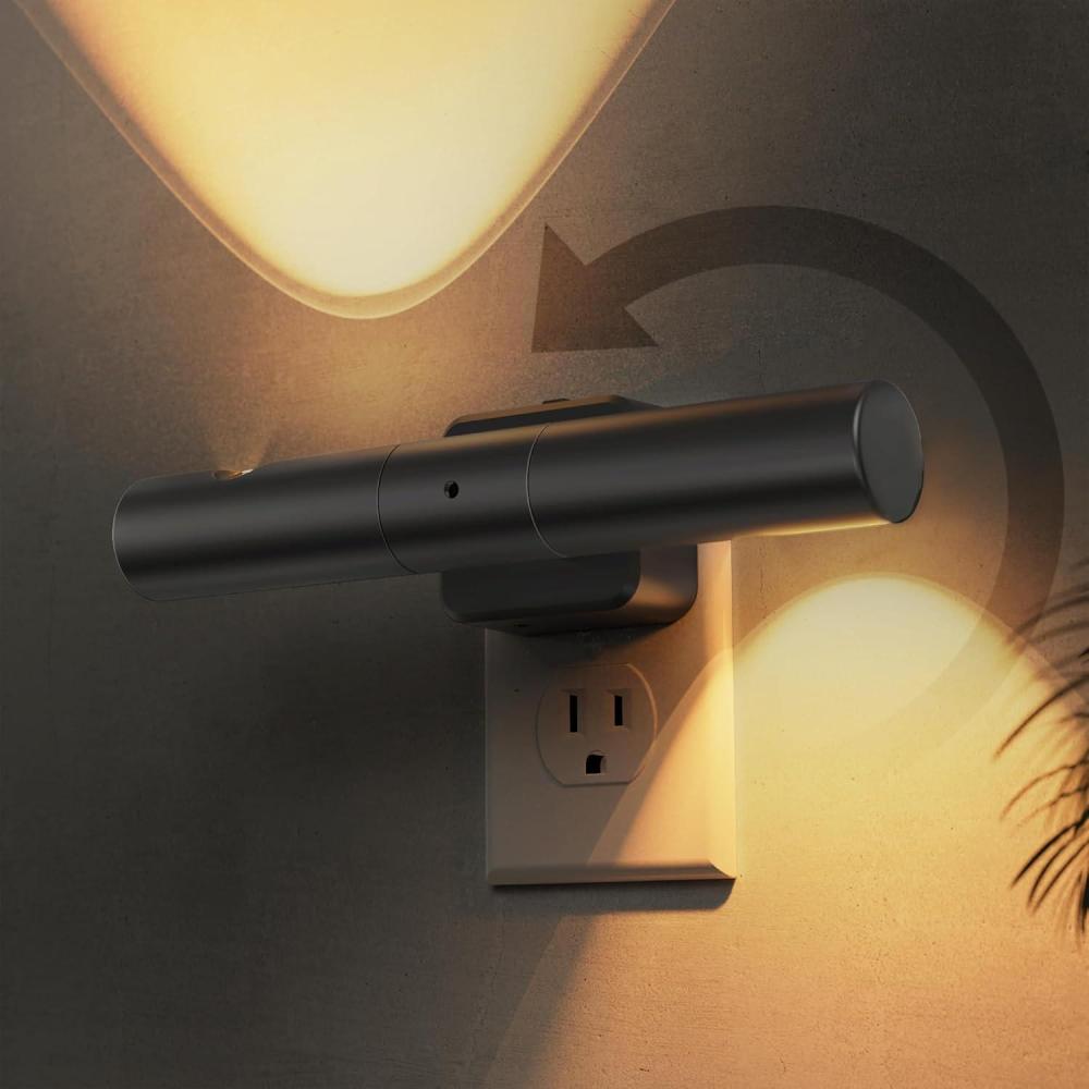 imageL LOHAS LED Night Light Night Lights Plug into Wall Auto Light Sensor 180 Rotating1Pack Brightness Adjustable 0100Lm Soft White 3000K Modern Nightlights for Bathroom HallwaySoft White
