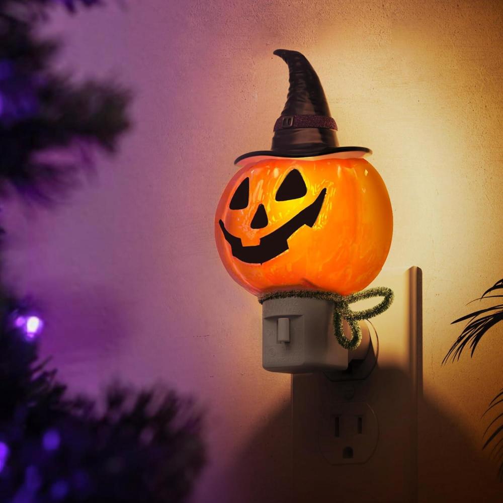 imageL LOHAS LED Pumpkin Night Light Halloween Lights Indoor Plug in Nightlight with ULC7 Bulbs ChangeableHalloween Party Decorations for AdultsKidsGiftPumpkin