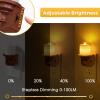 imageL LOHAS LED Night Light 2Pack Transparent Candle Night Lights Plug into Wall Amber Nightlight with Light Sensor Flameless Fake Candles 0100LM Dimmable Decorative Nightlights for Hallway BedroomWoodgrainAmber