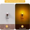 imageL LOHAS LED Night Light 2Pack Transparent Candle Night Lights Plug into Wall Amber Nightlight with Light Sensor Flameless Fake Candles 0100LM Dimmable Decorative Nightlights for Hallway BedroomWoodgrainAmber