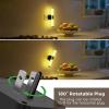 imageL LOHAS LED Rotating Night Light Night Lights Plug into Wall Auto Nightlight Dimmable 100LM Light Sensor 3000K Soft Light LED Acrylic Nightlight Plug in for Bedroom Bathroom Hallway Kitchen2PackBlack Basestripedrgbw