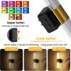 imageL LOHAS LED Rotating Night Light Night Lights Plug into Wall Auto Nightlight Dimmable 100LM Light Sensor 3000K Soft Light LED Acrylic Nightlight Plug in for Bedroom Bathroom Hallway Kitchen2PackBlack Basestripedrgbw
