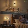 imageL LOHAS LED Rotating Night Light Night Lights Plug into Wall Auto Nightlight Dimmable 100LM Light Sensor 3000K Soft Light LED Acrylic Nightlight Plug in for Bedroom Bathroom Hallway Kitchen2PackBlack BaseStriped3000K