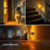 imageL LOHAS LED Rotating Night Light Night Lights Plug into Wall Auto Nightlight Dimmable 100LM Light Sensor 3000K Soft Light LED Acrylic Nightlight Plug in for Bedroom Bathroom Hallway Kitchen2PackBlack BaseAmber