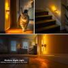 imageL LOHAS LED Rotating Night Light Night Lights Plug into Wall Auto Nightlight Dimmable 100LM Light Sensor 3000K Soft Light LED Acrylic Nightlight Plug in for Bedroom Bathroom Hallway Kitchen2PackWhite BaseAmber