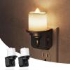 imageL LOHAS LED Night Light 2Pack Transparent Candle Night Lights Plug into Wall Amber Nightlight with Light Sensor Flameless Fake Candles 0100LM Dimmable Decorative Nightlights for Hallway BedroomSoft White