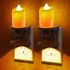 imageL LOHAS LED Night Light2Pack Flameless Candle Night Light with 3 Lighting Model Dusk to Dawn SensorBrightness Adjustable3000K Soft WhiteVintage Nightlight for Middle Age DecorAmber