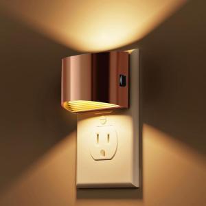 imageL LOHAS LED Night Lights Plug into Wall with 3CCT Adjustable 1600K3000K5000K 1W Nightlight Plug in Wall Built in Dusk to Dawn Sensor 2 PackRose GoldSoft White