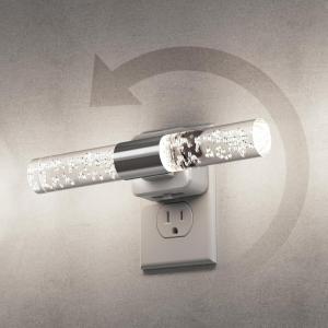 imageL LOHAS LED Rotating Night Light Night Lights Plug into Wall Auto Nightlight Dimmable 100LM Light Sensor 3000K Soft Light LED Acrylic Nightlight Plug in for Bedroom Bathroom Hallway Kitchen2PackWhite Base5000K