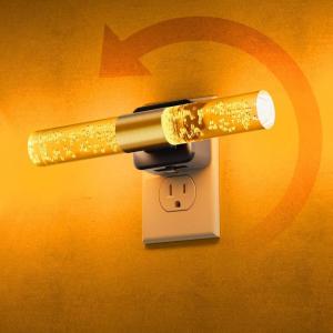 imageL LOHAS LED Rotating Night Light Night Lights Plug into Wall Auto Nightlight Dimmable 100LM Light Sensor 3000K Soft Light LED Acrylic Nightlight Plug in for Bedroom Bathroom Hallway Kitchen2PackBlack BaseAmber