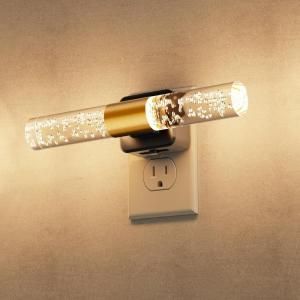 imageL LOHAS LED Rotating Night Light Night Lights Plug into Wall Auto Nightlight Dimmable 100LM Light Sensor 3000K Soft Light LED Acrylic Nightlight Plug in for Bedroom Bathroom Hallway Kitchen2PackBlack Base