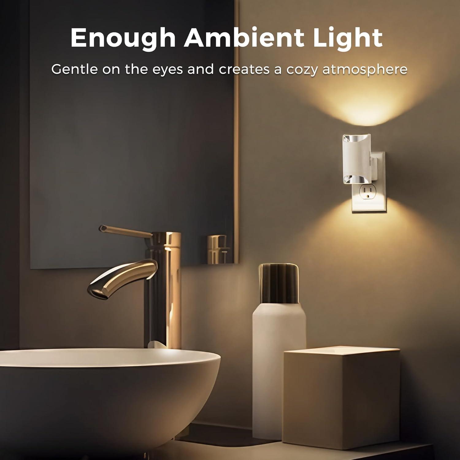 image2 Pack Motion Sensor Night Light ampamp 2 Pack Light Sensor Night Light 3000K Soft White Adjustable Brightness