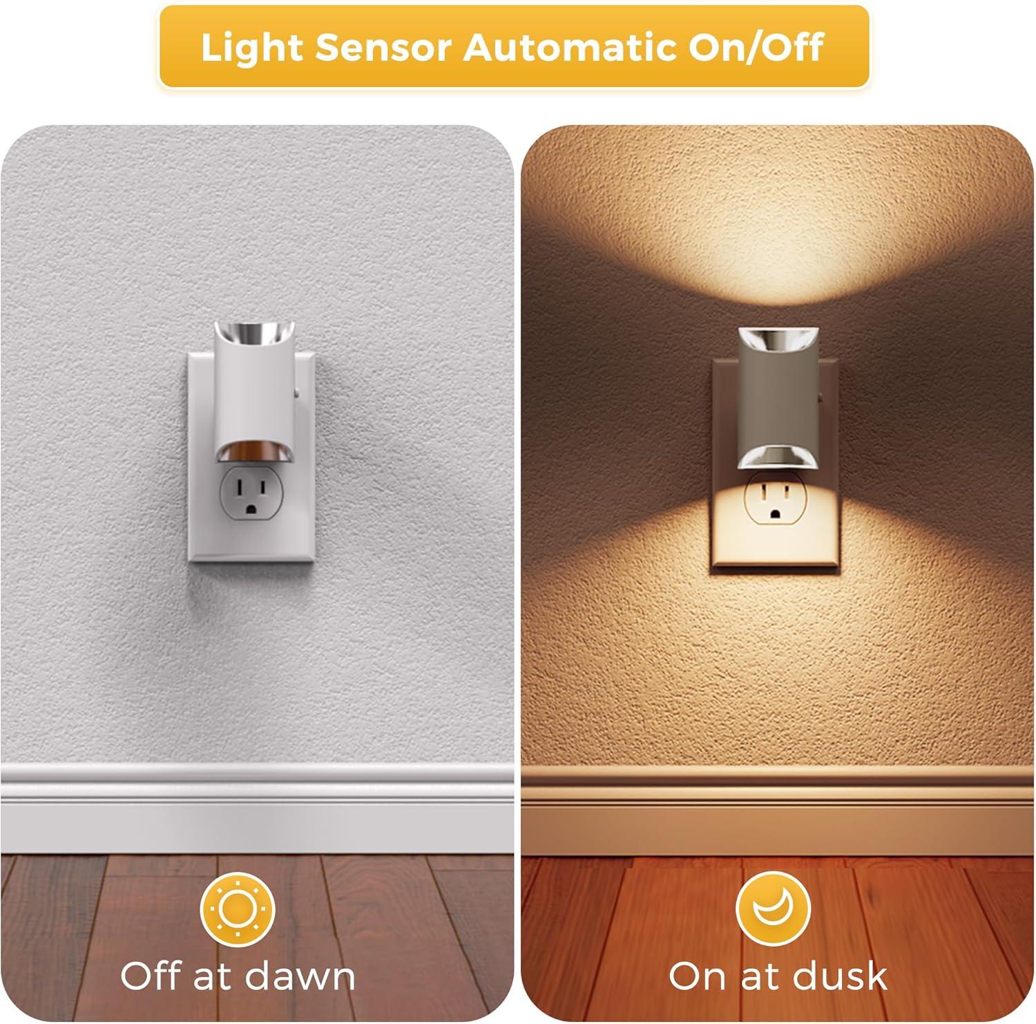 image4 Pack Motion Sensor Night Light ampamp 2 Pack Light Sensor Night Light WhiteShade 3000K Soft White Adjustable Brightness
