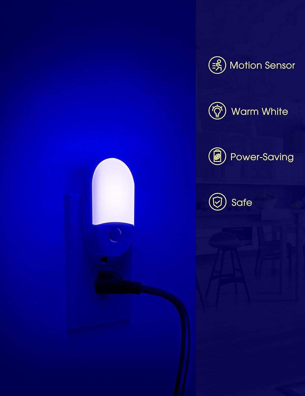 imageL LOHAS LED Blue Night Light Plug in Blue LED Night Lights Plug into Wall Adjustable Brightness 06W LED Night Lights for Kids Bathroom Bedroom Independence Day Decorations 4 Pack