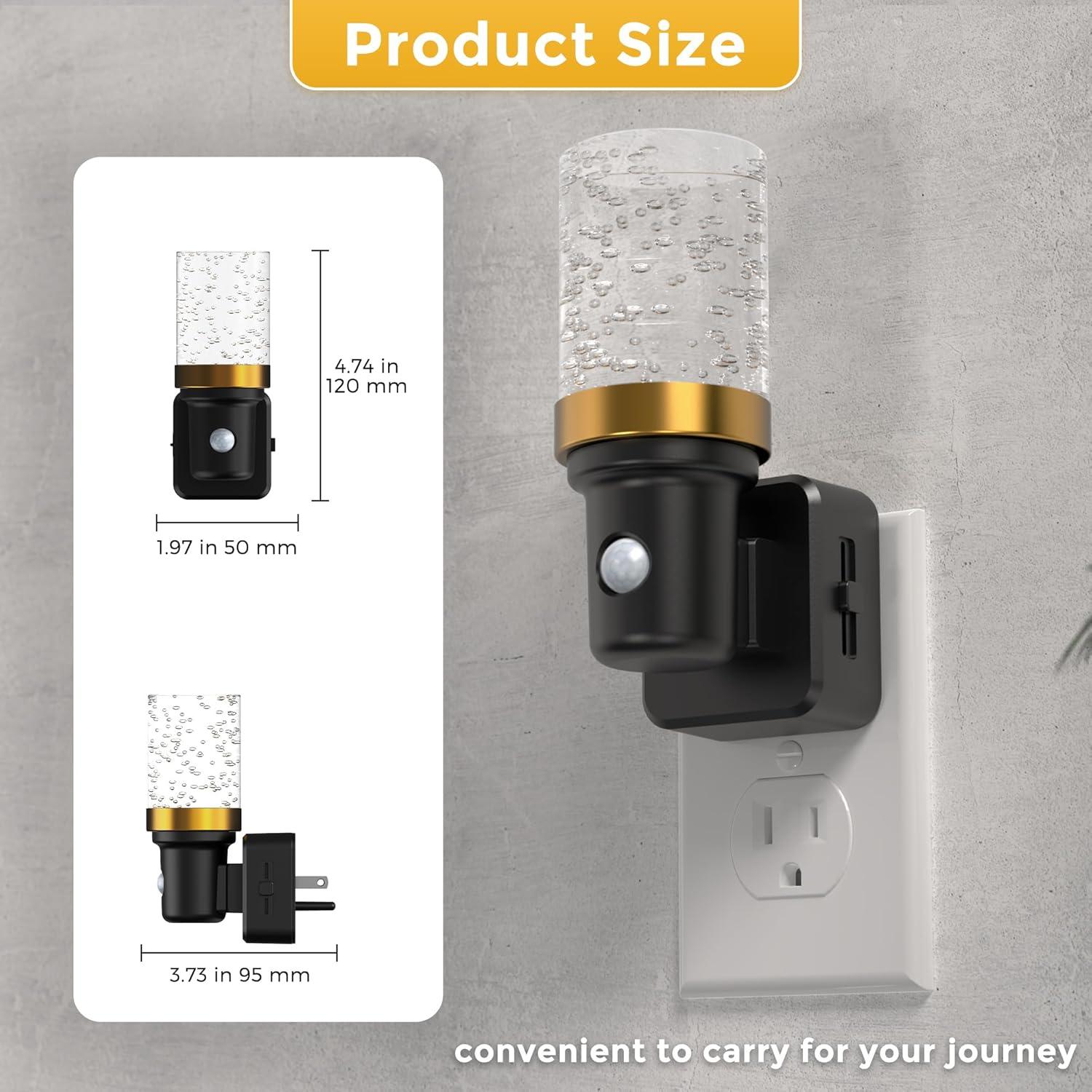 imageL LOHAS LED Motion Sensor Night Light Motion Activated Night Lights Plug into Wall Dimmable Nightlight Plug in Night Light 1W LED Bubble Nightlights for Bathroom Adults