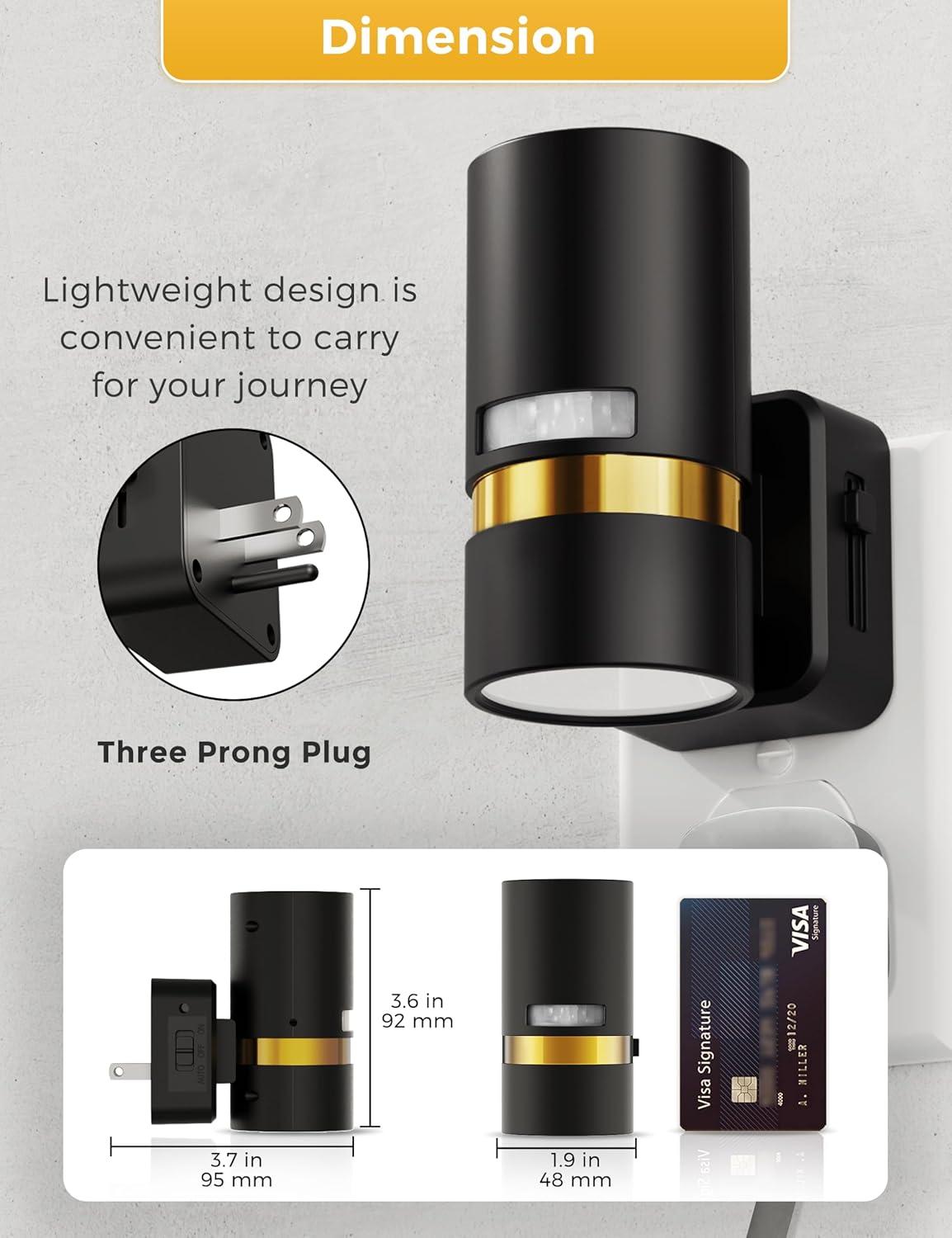 imageL LOHAS LED Motion Sensor Night Light Plug in Night Lights Plug into Wall with Adjustable Brightness 5000K Daylight White 1W EnergySaving Nightlight for Bathroom Bedroom Kitchen Hallway 2 Pack1600K Amber