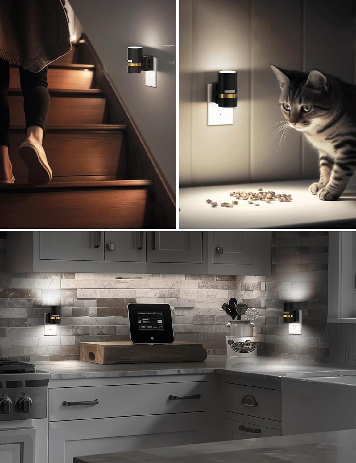 imageL LOHAS LED Motion Sensor Night Light Plug in Night Lights Plug into Wall with Adjustable Brightness 5000K Daylight White 1W EnergySaving Nightlight for Bathroom Bedroom Kitchen Hallway 2 Pack5000K Daylight White