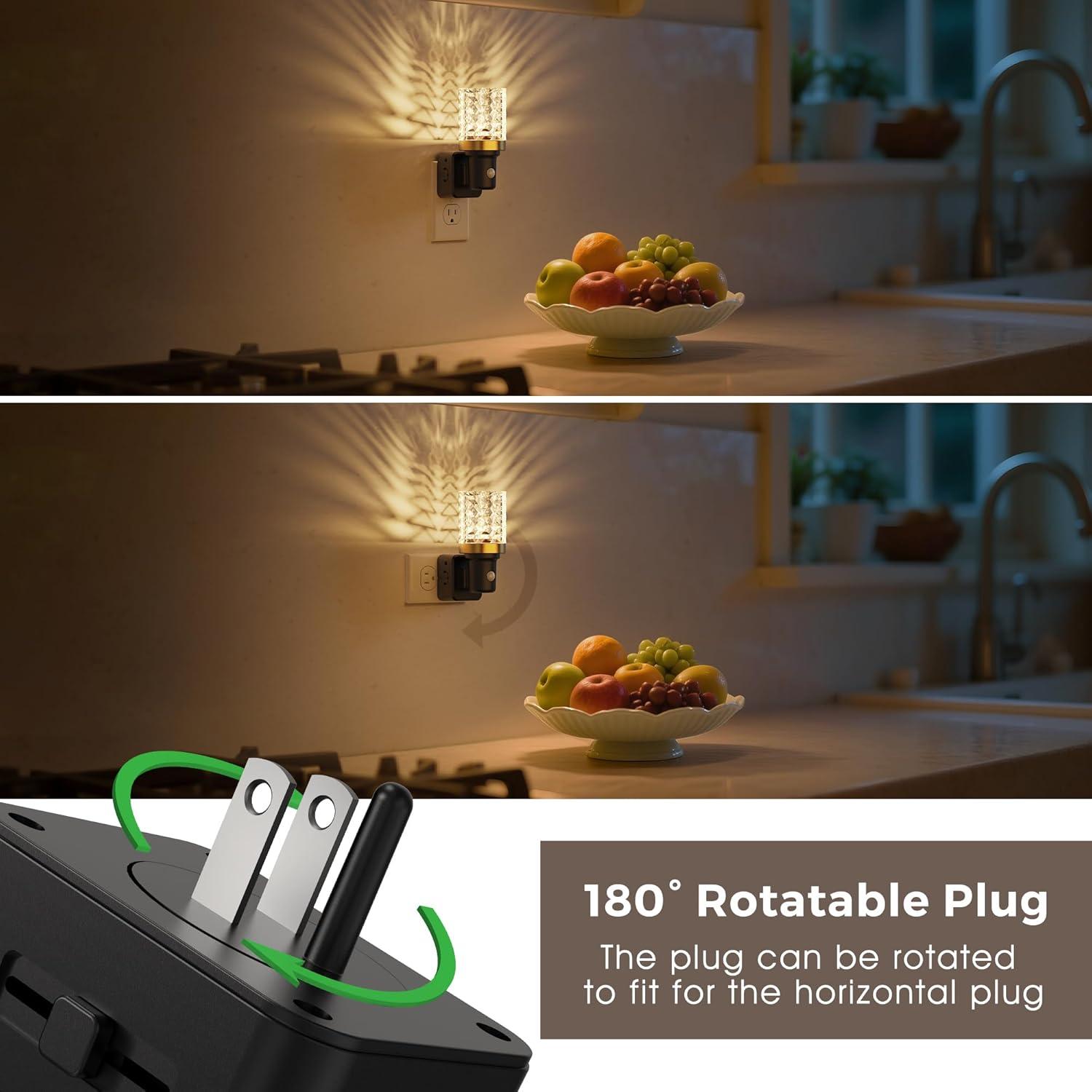 imageL LOHAS LED Motion Sensor Night LightDimmable Night Lights Plug into Wall 3 Pack Acrylic Nightlight with 0100 LM Adjustable Brightness 3000K Plug in Night Light for Bathroom Hallway