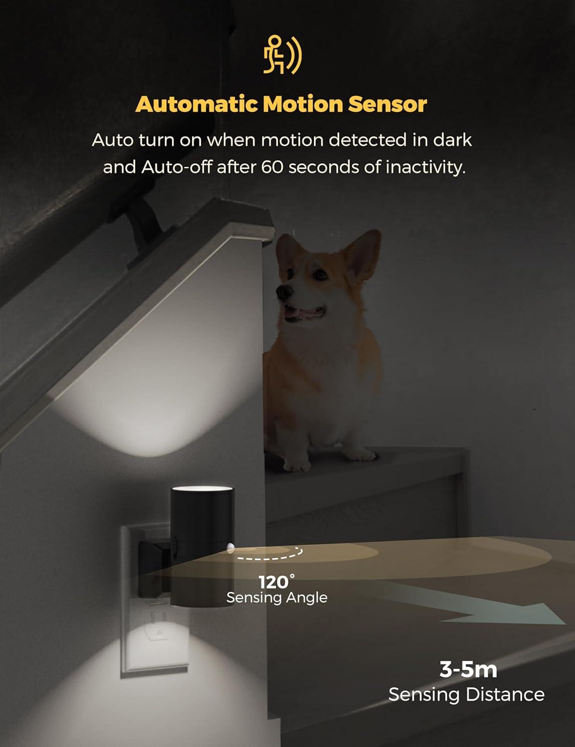 imageL LOHAS LED Night Light Bright Nightlight 5000K Daylight White Light Indoor Plug in for Kids Bedroom Bathroom 4 Pack