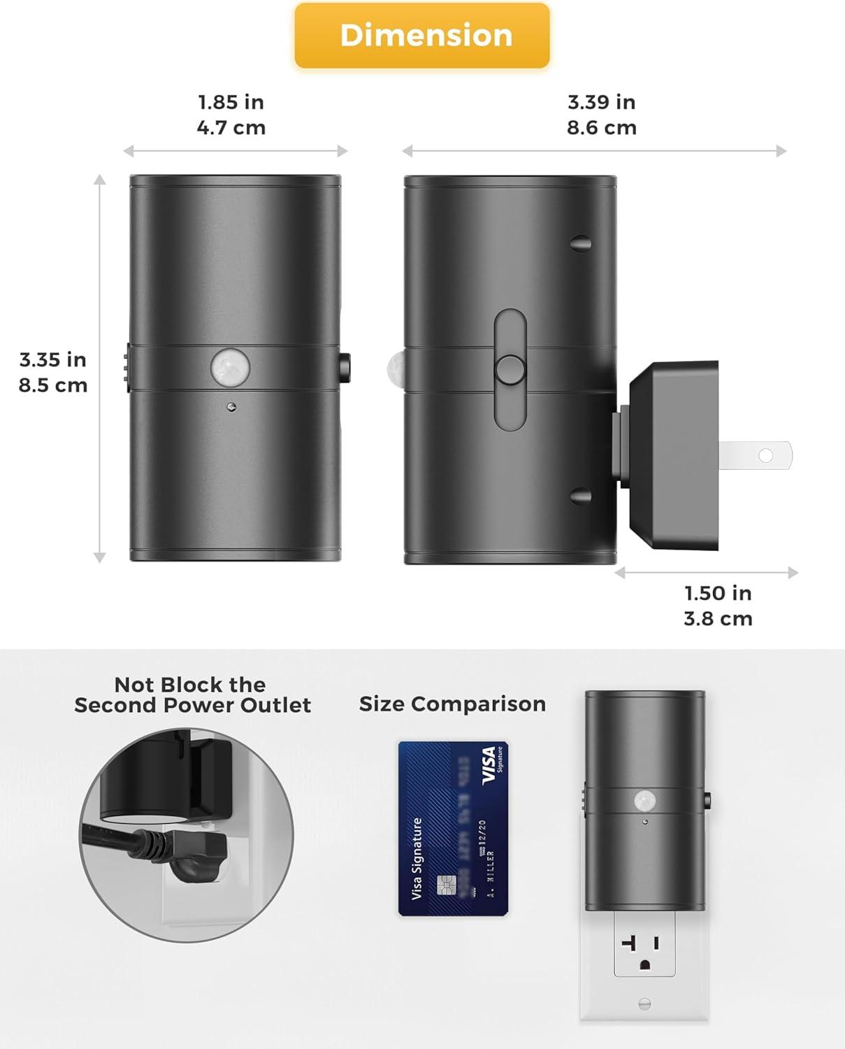 imageL LOHAS LED Night Light Bright Nightlight Bright Daylight White Adjustable Night Light Plug in for Kids Bedroom Bathroom 4 Pack