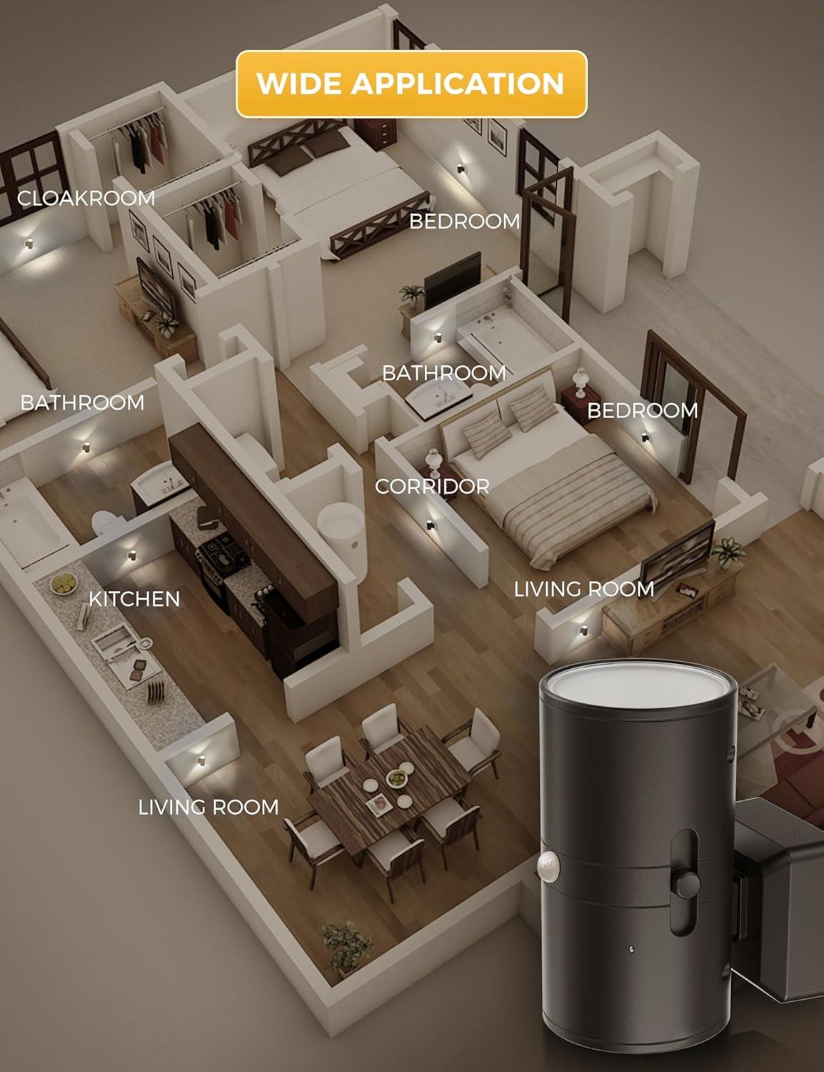 imageL LOHAS LED Night Light Bright Nightlight Bright Daylight White Adjustable Night Light Plug in for Kids Bedroom Bathroom 4 Pack