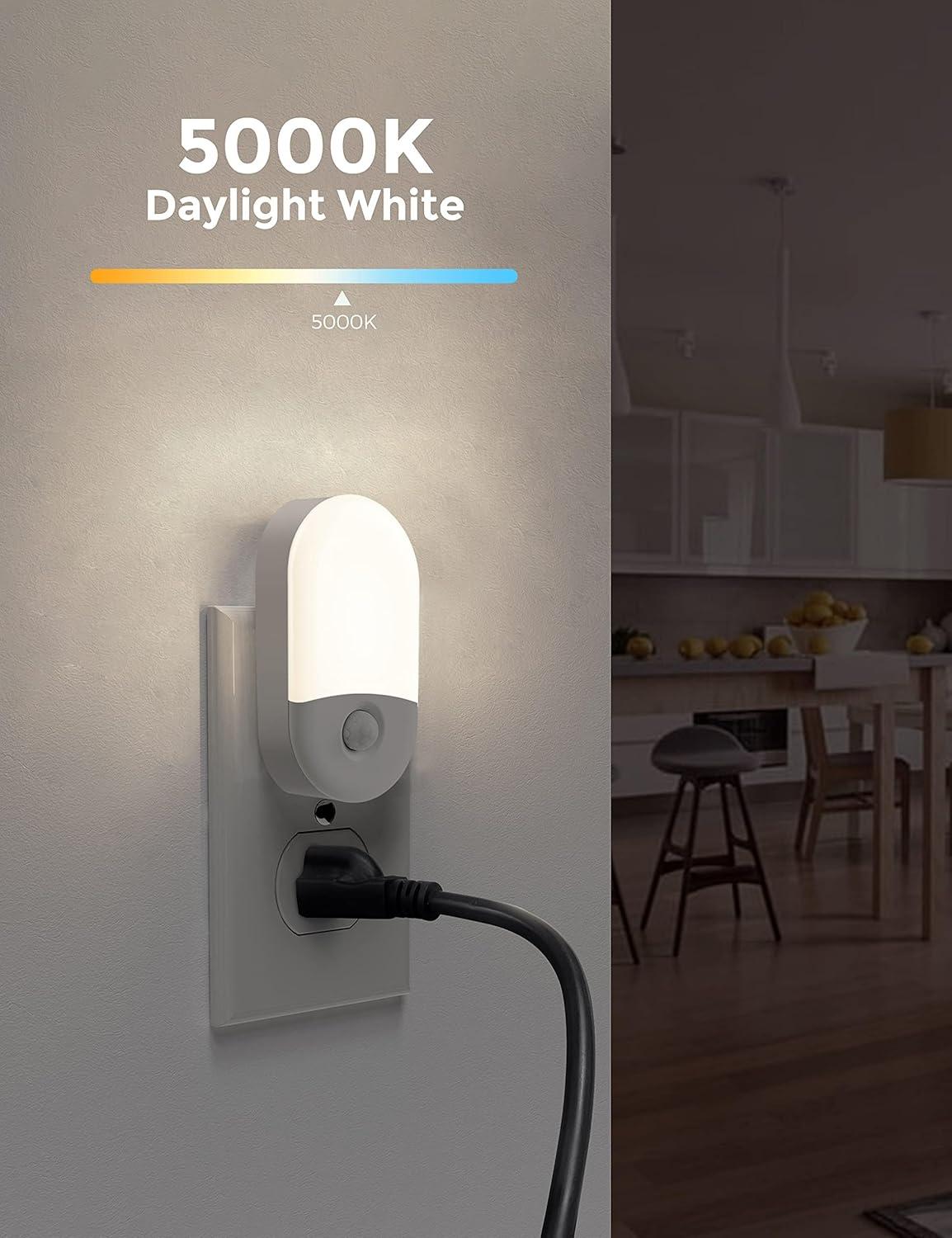 imageL LOHAS LED Night Light Plug in Daylight Bright White Night Light Plug into Wall Adjustable Brightness Nightlight for Bathroom Kids Hallway 6 Pack
