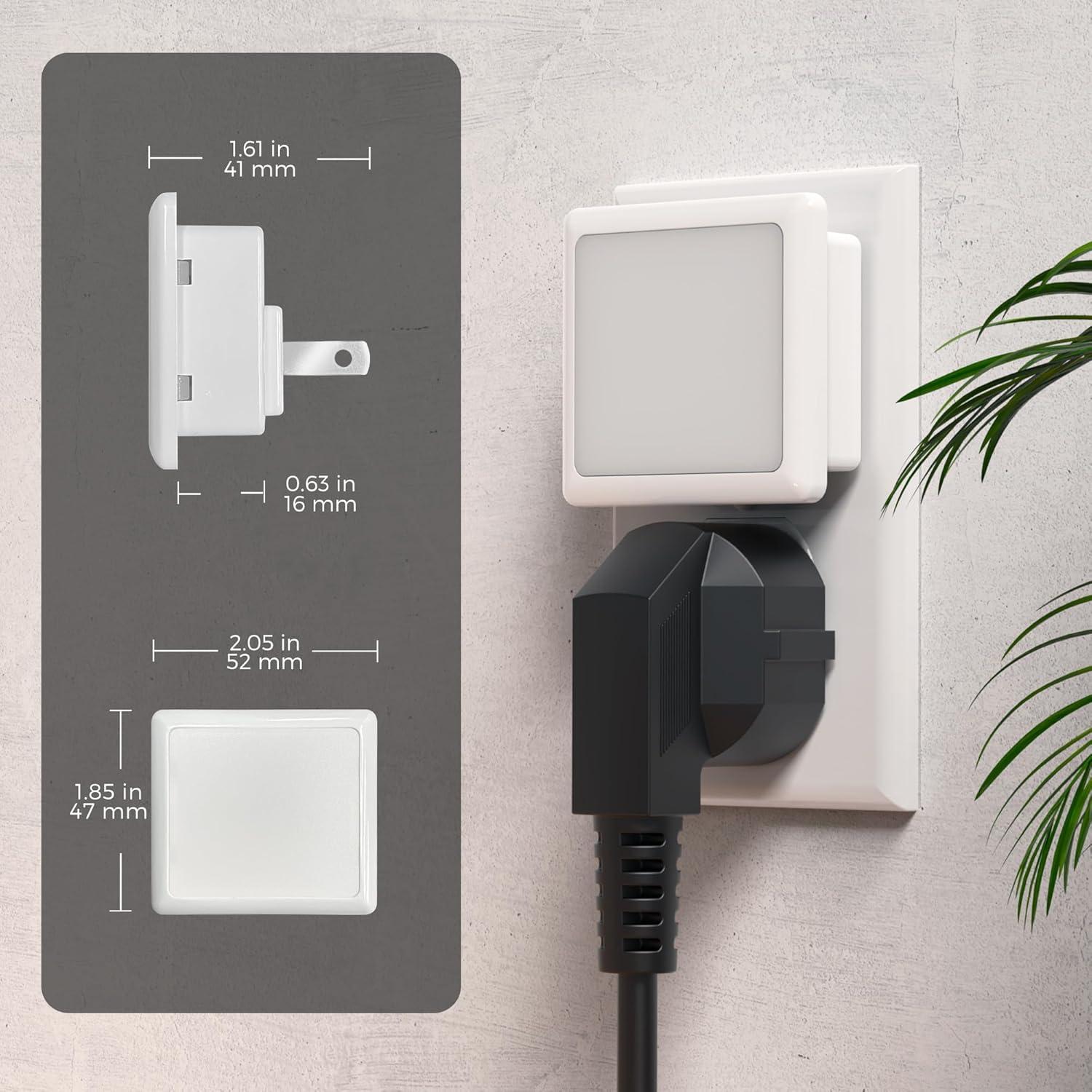 imageL LOHAS LED Night Lights Plug into Wall 2 Pack Night Light with Dusk to Dawn Sensor 3000K Soft White NonDim Ideal for Bathroom Night Light Hallway Kitchen