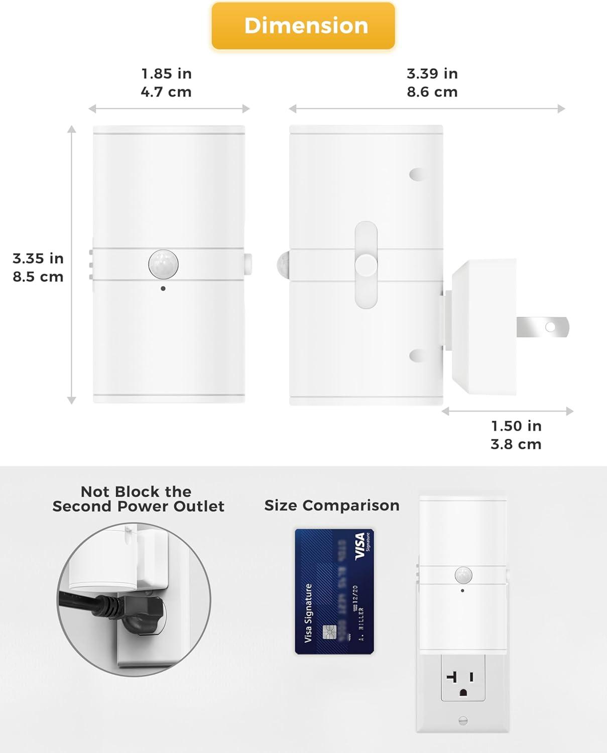 imageMotion Sensor Night Light Plug in Motion Activated Night Light otion Sensor Light Indoor for Bathroom Hallway Bedroom Stairway Kids Elderly