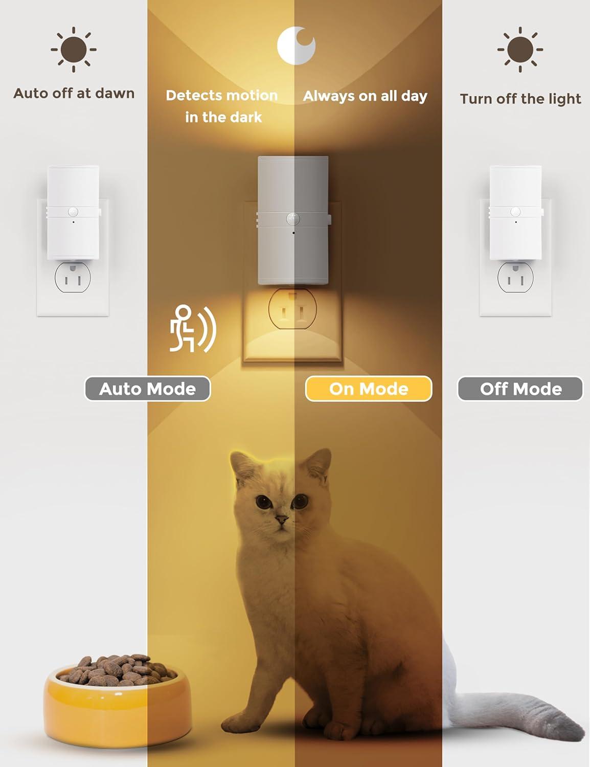 imageMotion Sensor Night Light Plug in Motion Activated Night Light otion Sensor Light Indoor for Bathroom Hallway Bedroom Stairway Kids Elderly