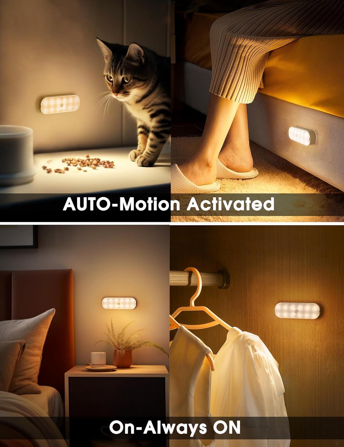 imageStickOn Motion Sensor Night Light Wall Lights Closet Lights Stair Lights Motion Activated Night Light