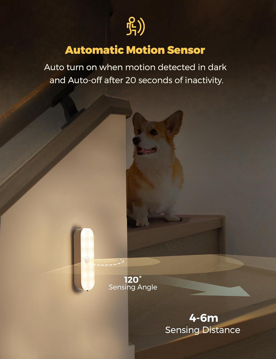 imageStickOn Motion Sensor Night Light Wall Lights Closet Lights Stair Lights Motion Activated Night Light