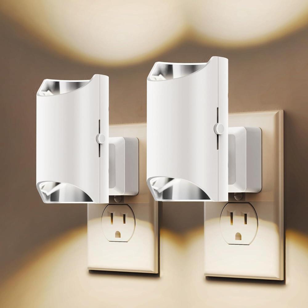 image2 Pack Motion Sensor Night Light ampamp 2 Pack Light Sensor Night Light 3000K Soft White Adjustable Brightness