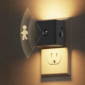 imageL LOHAS LED Motion Sensor Night Light4Pack Plug in Night Light with Dusk to Dawn SensorBrightness Adjustable3000K Soft White Nightlight for Bathroom Hallway KitchenSoft White