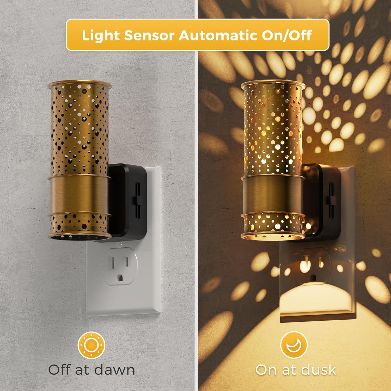 imageL LOHAS LED Night Light Dimmable Night Lights Plug into Wall Vintage Nightlight with Light Sensor Soft White 0100LM Plug in Aesthetic Night Light for Adults Bathroom Hallway Gift 1 Pack2