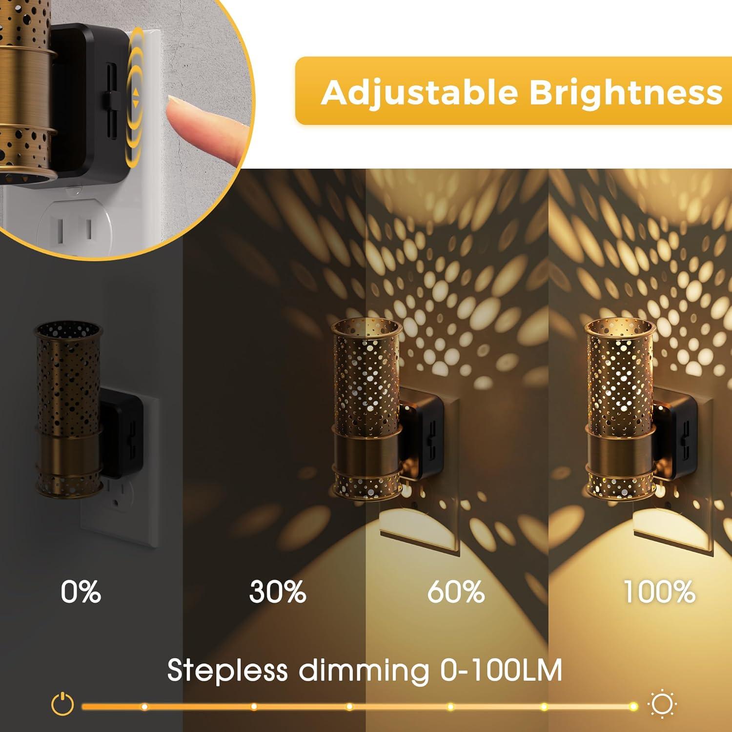 imageL LOHAS LED Night Light Dimmable Night Lights Plug into Wall Vintage Nightlight with Light Sensor Soft White 0100LM Plug in Aesthetic Night Light for Adults Bathroom Hallway Gift 1 Pack2
