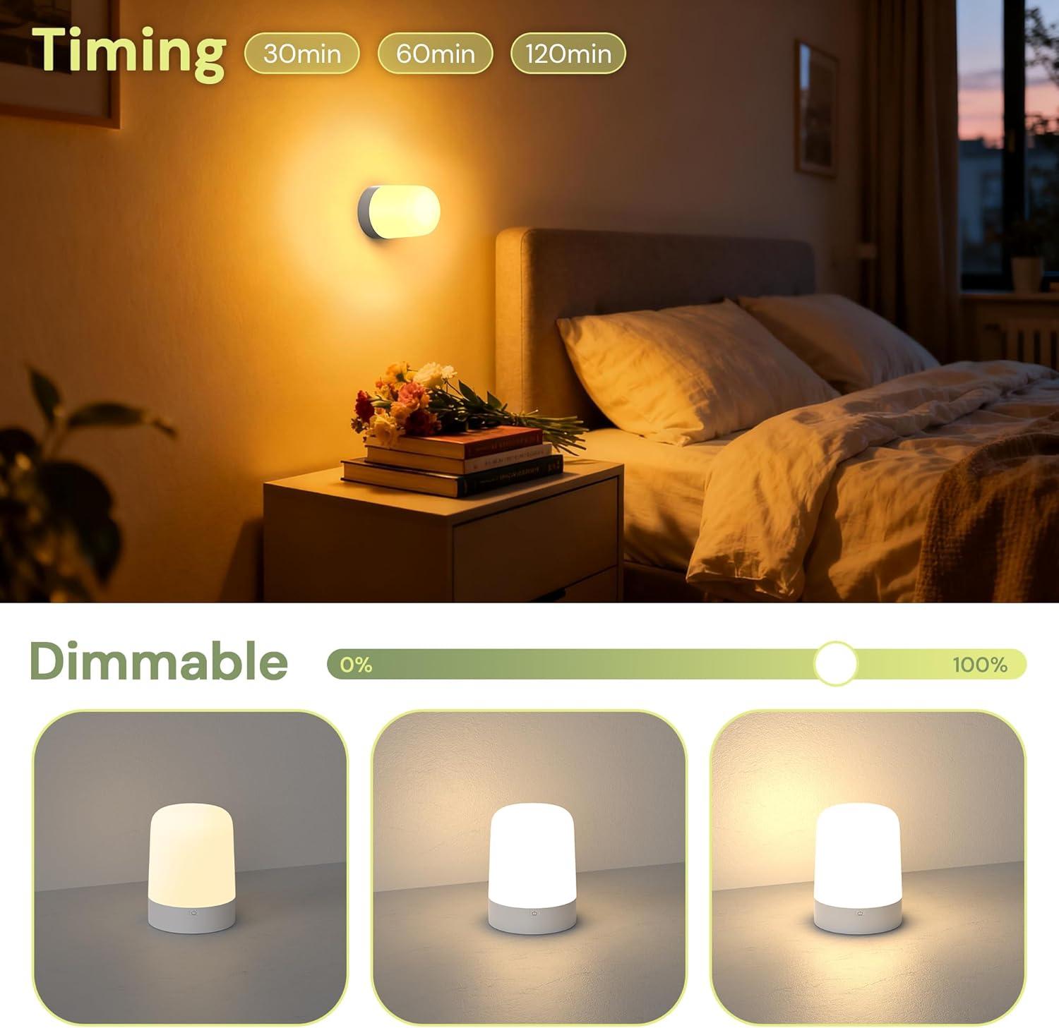 imageL LOHAS LED Rechargeable Light Bulb with Remote ampamp Timer Battery Backup Magnetic Bulbs for Sconces and NonHardwired Fixtures 3 Color Temperatures  12 RGB Colors Dimmable E26 Bulbs 2 Pack