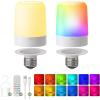 imageL LOHAS LED Rechargeable Light Bulb with Remote ampamp Timer Battery Backup Magnetic Bulbs for Sconces and NonHardwired Fixtures 3 Color Temperatures  12 RGB Colors Dimmable E26 Bulbs 2 Pack