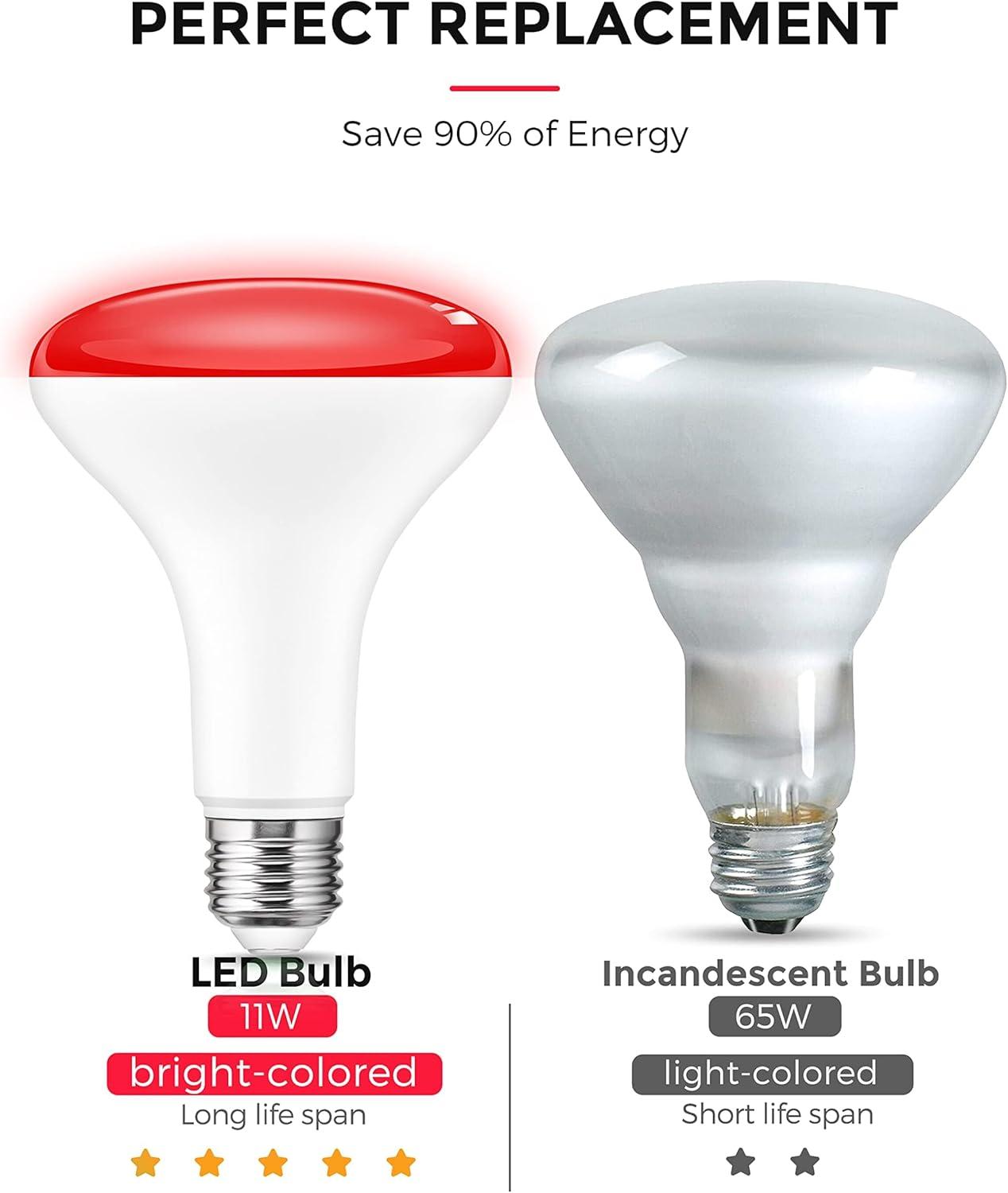 imageChristmas Red Green LED Light Bulbs BR30 Bulbs2PackA19 Bulbs4Pack