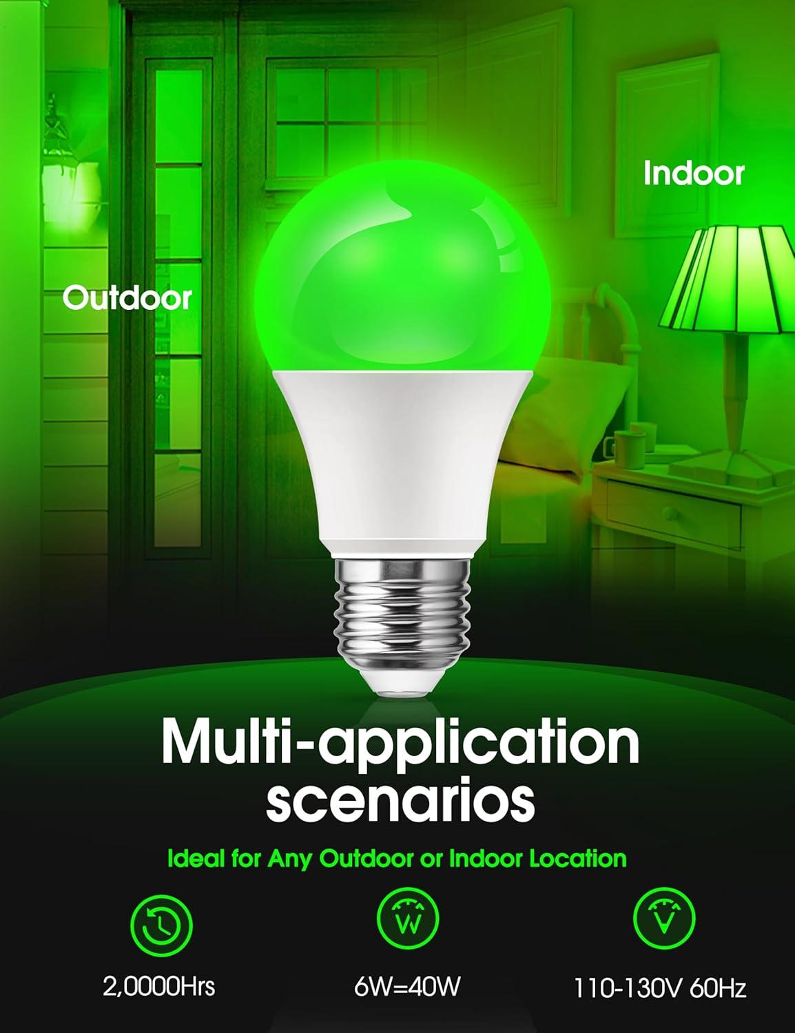 imageChristmas Red Green Light Bulbs outdoor with Dusk to Dawn Sensor